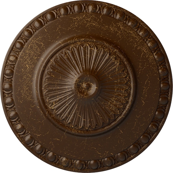 Ekena Millwork Lyon Ceiling Medallion (Fits Canopies up to 3 5/8"), 23 1/2"OD x 3 1/4"P, Root Beer Crackle CM23LYRBC - main